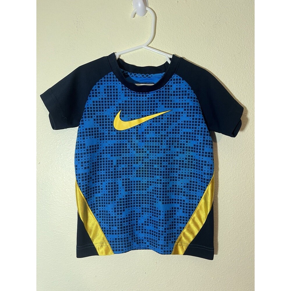 Nike Air Toddler Boys T Shirt - Size 4 ( 3/4 Year Olds )   Blue / Yellow